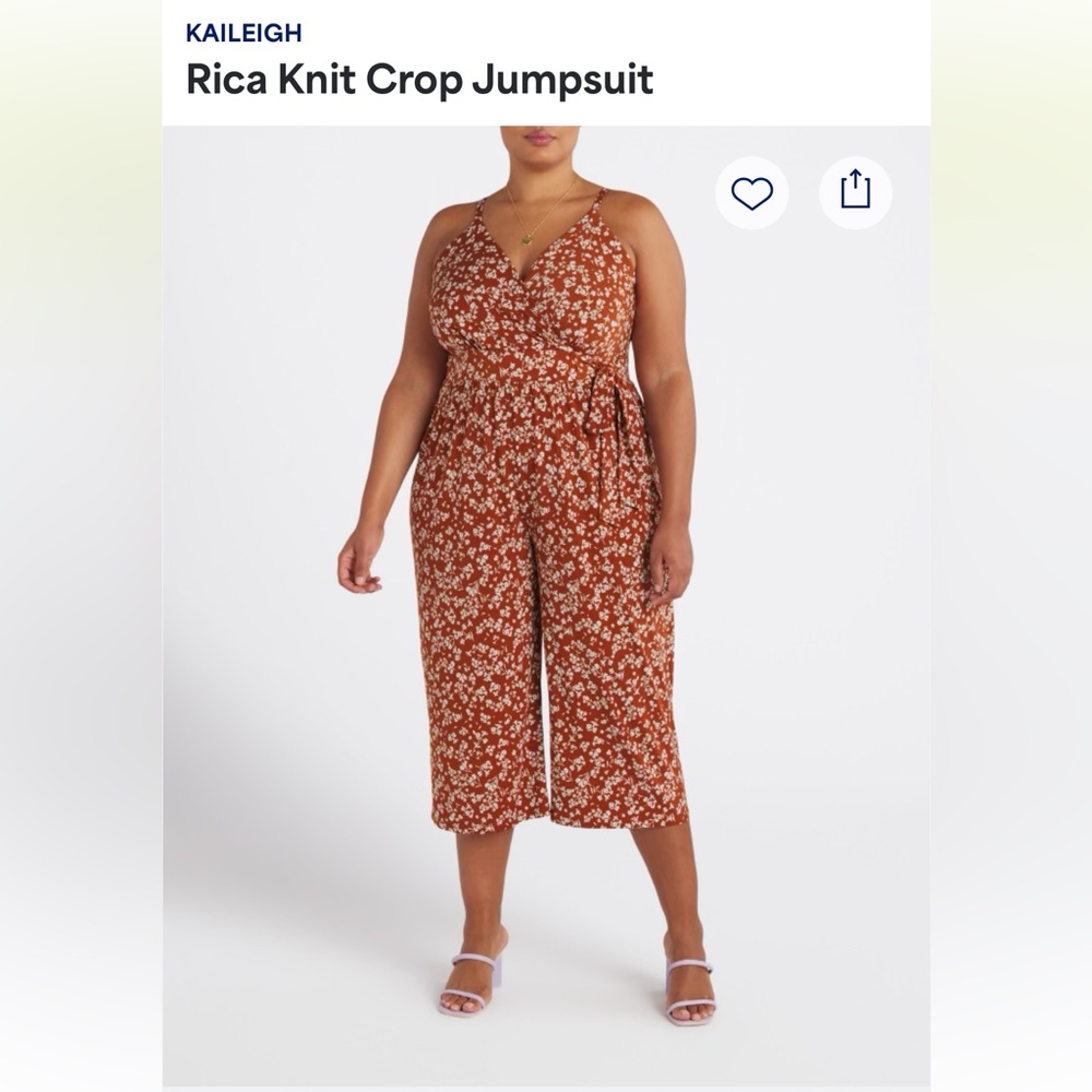 Kaileigh Rica Knit Crop Jumpsuit - Size 3X